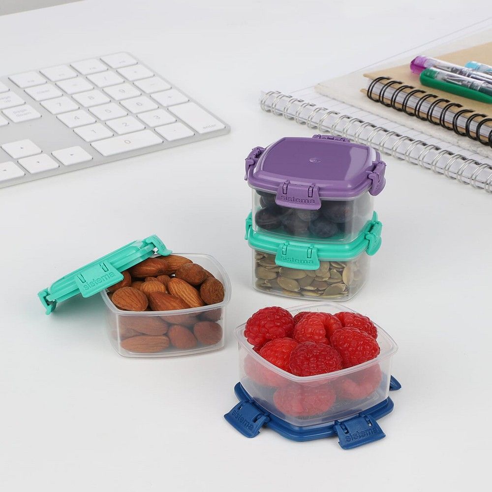 Sistema 62ml Mini Knick Knack To Go Containers  4 Pack : BPA Free & Portable for Snacks or Supplies