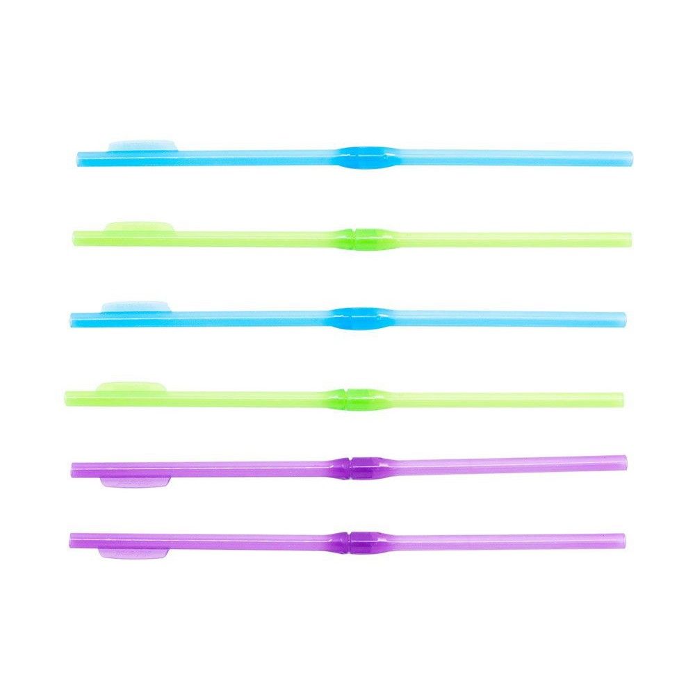 Sistema Reusable Drinking Straws, made with durable plastic, smart split straws for convenient storage, Dishwasher safe and Phthlate & BPA Free, 6 Pcs