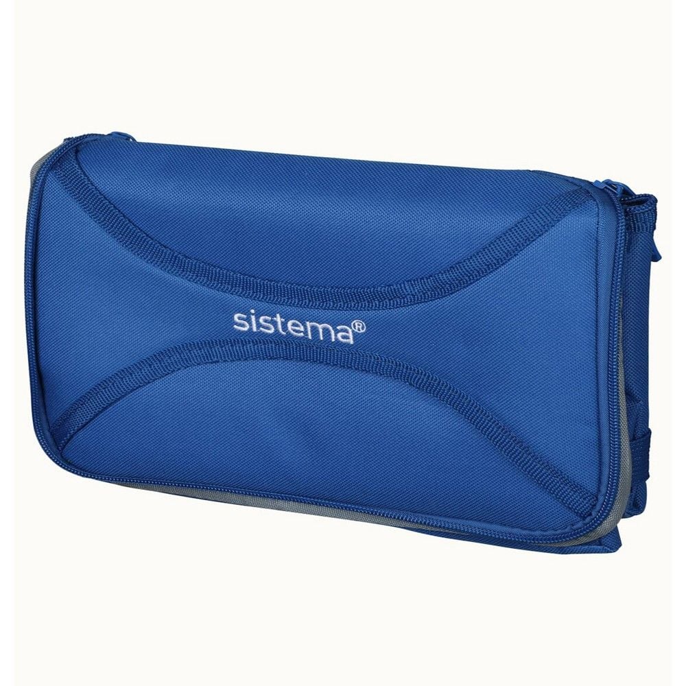 Sistema Mega Fold Up Cooler Bag Blue : Folds Up & Keeps Food Fresh and Cool  On the Go    Insulated & Leakproof
