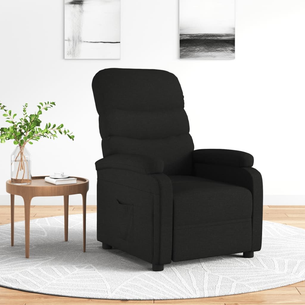 Black fabric recliner online chair