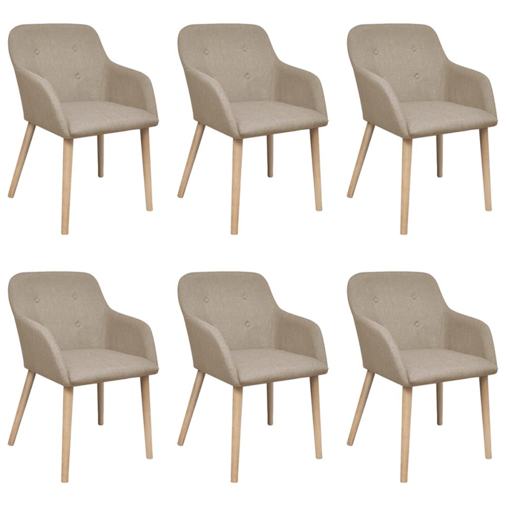 Beige dining chairs set of outlet 6