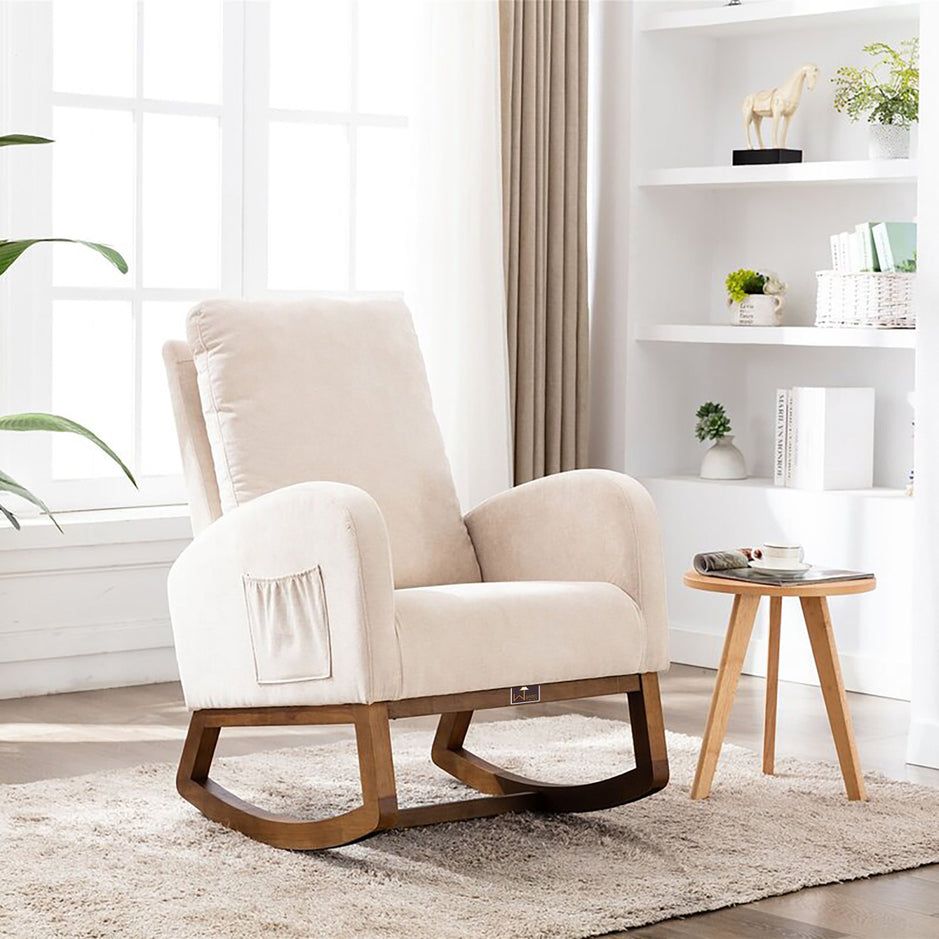 Wooden deals glider chair