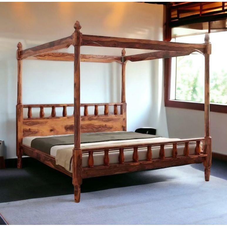 4 poster shop bed wood