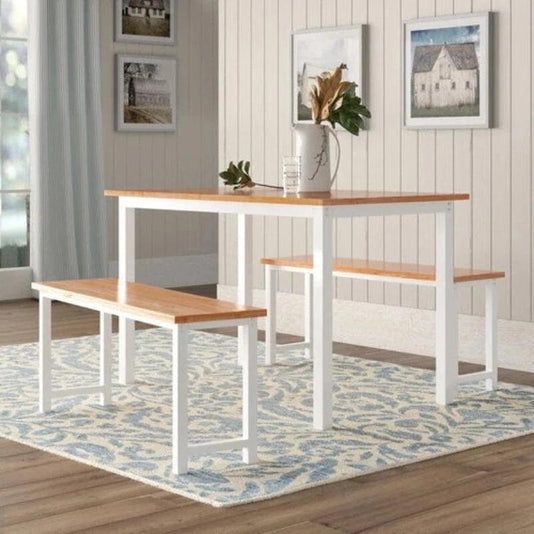 Buy Wooden Twist Modern 4-Person Breakfast Nook Dining Table Set with ...