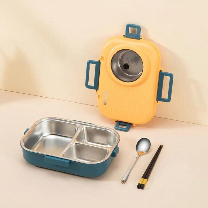 Stainless Steel Yellow Tiffin Box Lunch Box Kids Adults