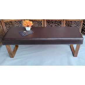 Wooden Bench Teak Wood and Ply Board (Natural Finish, Brown)