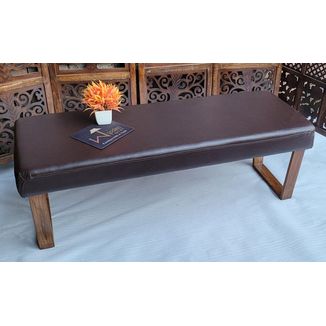 Wooden Bench Teak Wood and Ply Board (Natural Finish, Brown)