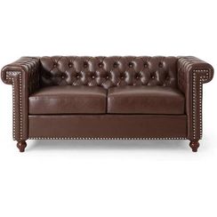 Modern Handmade Leatherette Love Seats Sofa