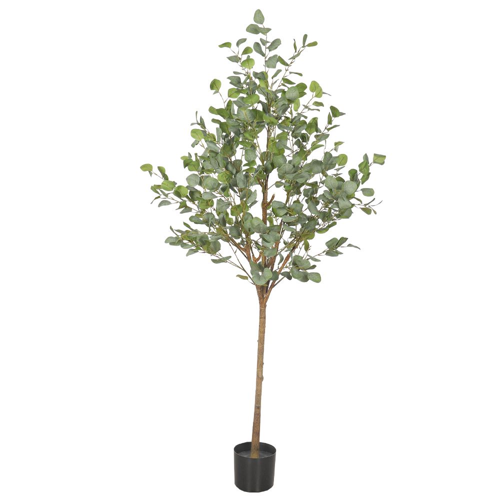YATAI DECOR Artificial Eucalyptus Tree, 180cm Tall Realistic Faux Eucalyptus Plant with Flexible Stems, Green Leaves & Pot, No Watering, Fade-Proof Fake Tree, Maintenance-Free Fake Plants for Decor