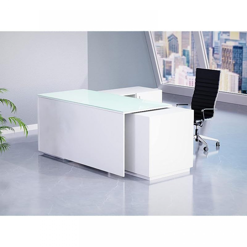 Glass home clearance office desk