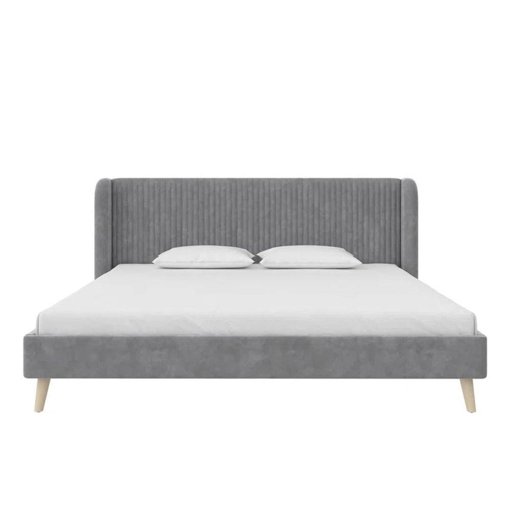 Aughe upholstered low profile deals platform bed