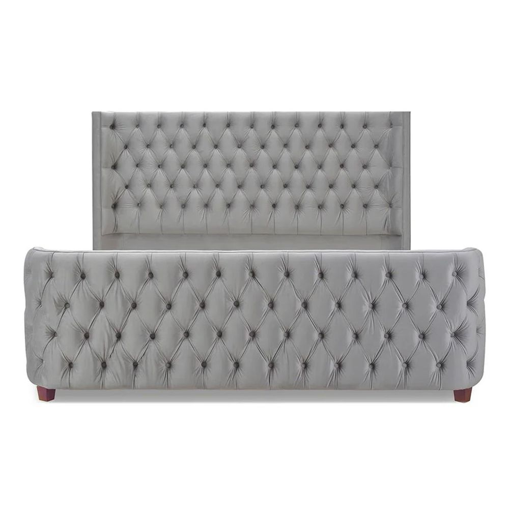 Grey 2024 tufted headboard