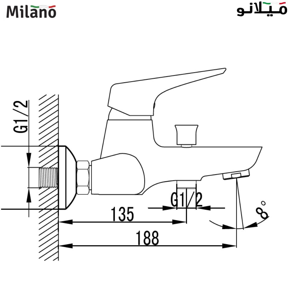 Milano Prince Bath Shower Mixer Tap with Hand Shower