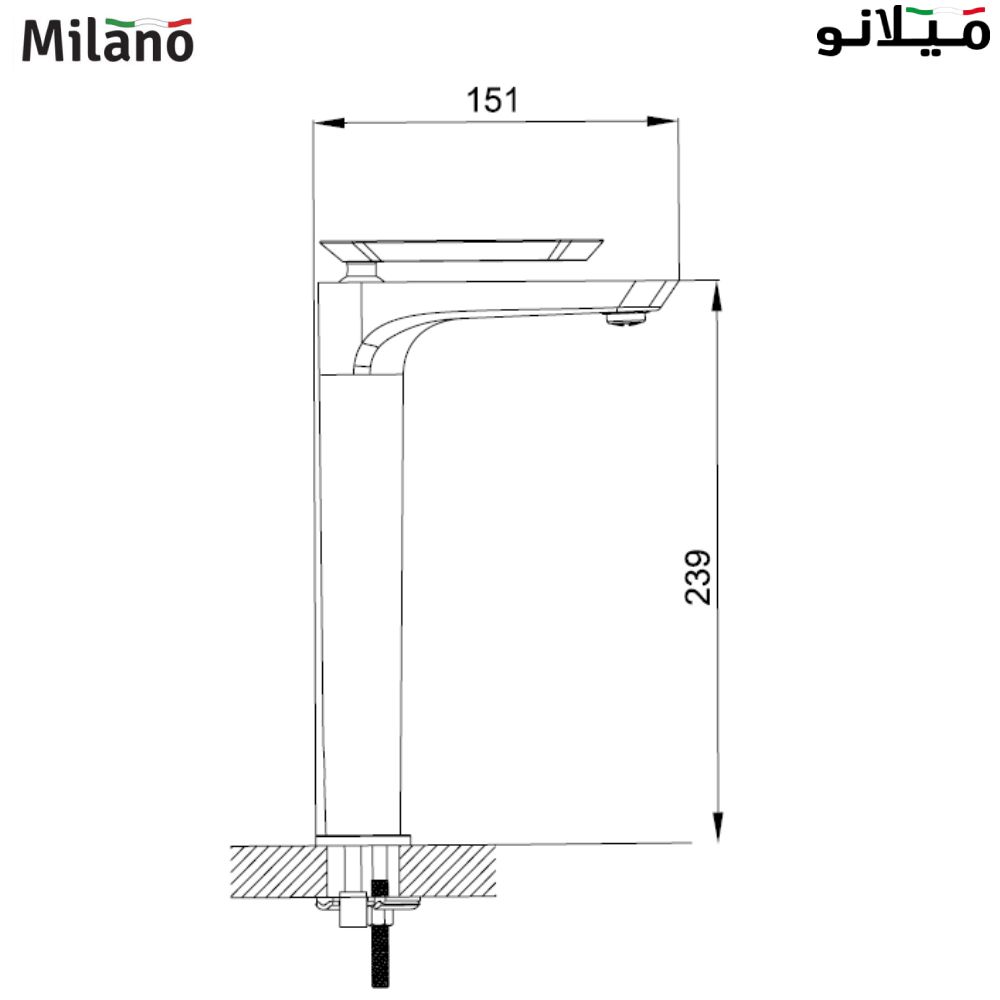 Milano Yaz Tall Basin Mixer Chrm/Rose Gold