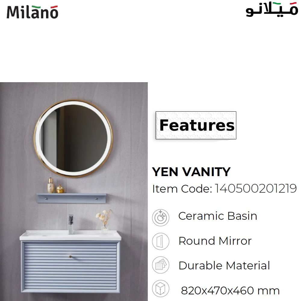 Milano Yen Vanity Model No. HS16334 with Led Mirror