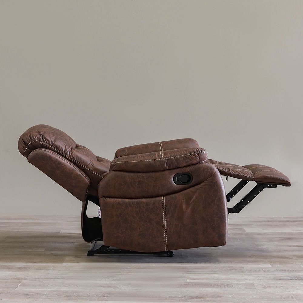 Adric One Seater Airleather Manual Recliner - Brown