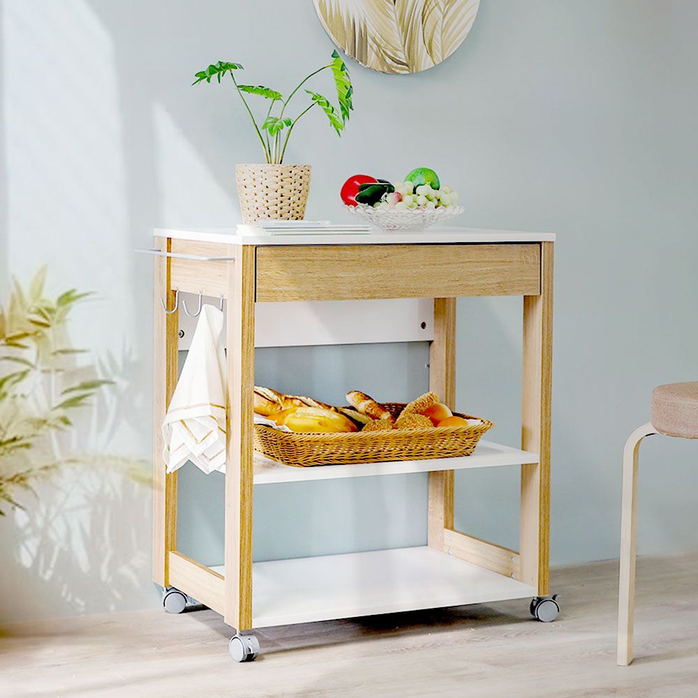 Alessio Kitchen Cart - Almond/White