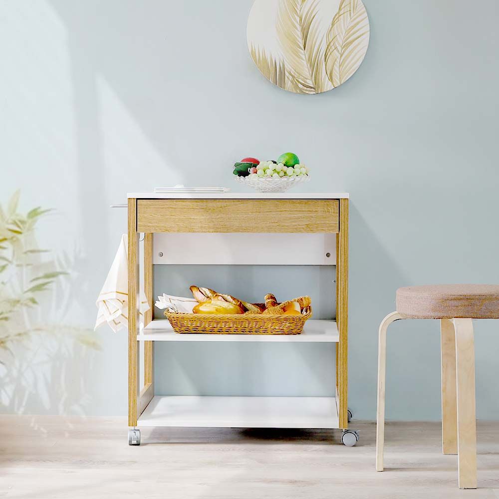 Alessio Kitchen Cart - Almond/White